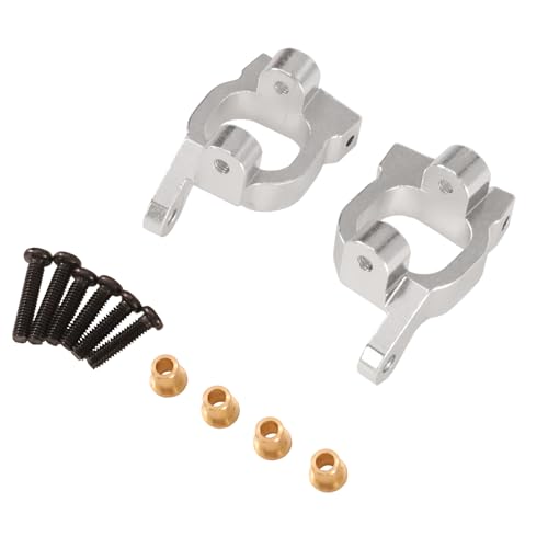 6061 Aluminum C-Hubs Caster Blocks with Brass Bushings for WL 144016 144001 1/12 124017 for jjrc C8803 RC Car Upgrade Parts (Silver) - color: Silver
