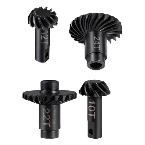 Steel Helical Gears 12T/22T Overdrive and 10T/24T Underdrive Gear Set Compatible with 1/18 Traxxas TRX4M RC Crawler Front & Rear Axle Upgrades Replacement for 9779