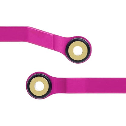 DJX 10PCS Aluminum High Clearance Links Set Front and Rear Link with Steering Link for Redcat Ascent-32 1/32 Scale RC Rock Crawler Car Upgrades Parts (Pink) - color: Pink