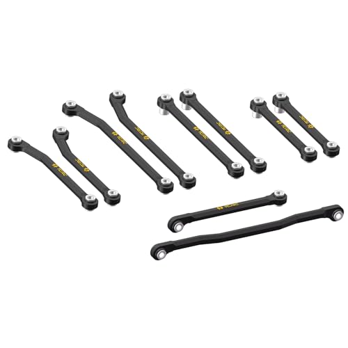 10PCS Brass High Clearance Chassis Links and Steering Links Set for HPI Venture18 Upgrade,Black Coating