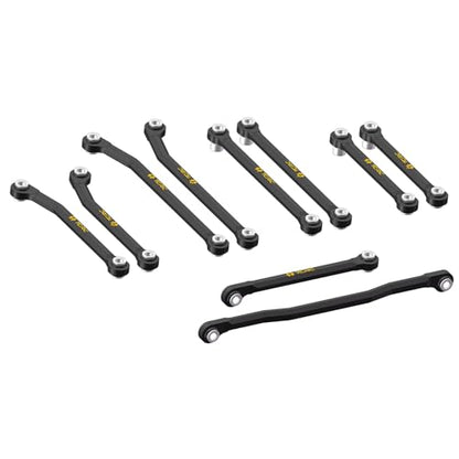 10PCS Brass High Clearance Chassis Links and Steering Links Set for HPI Venture18 Upgrade,Black Coating