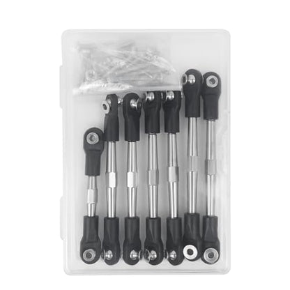 Traxxas 1/10 RC Upgrade 7Pcs Aluminum Adjustable Camber Turnbuckles Black | CNC aluminum camber turnbuckles, fit Traxxas Slash/Hoss/Rustler/Stampede 1/10 RC truck direct hop-up replacement parts