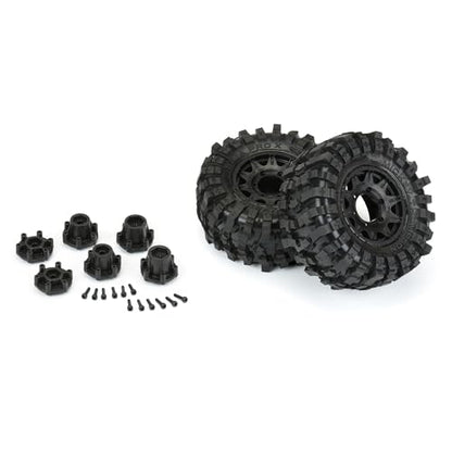 Pro-Line Racing Mickey Thompson Baja Pro X 2.8" Tires Mounted on Raid Black 6x30 Removable Hex 12mm & 14mm Wheels 2 for Big Rock™ 3S Granite™ 3S Stampede® 2 Wheel Drive & 4x4 and Other 1/10 Monster