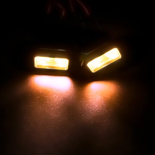 2pcs 18MM Square Led Light Headlight Spotlight for TRX-4 TRX6 SCX10 | 90046 D90 CC01 Wraith Redcat Gen8 1/10 RC Car Upgrade Parts Orange Lamp - color: Orange
