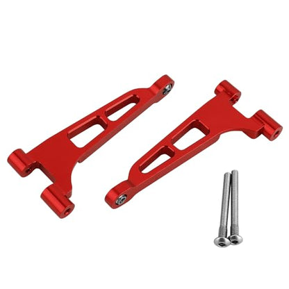 Aluminum Front Rear Swing Arm & Steering Knuckle C-Hub Kit Compatible with 1/14 MJX Hyper Go 14210 14209 H14BM RC Upgrade Parts (red) - color: Red