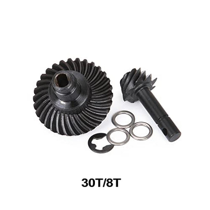 Heavy Duty Bevel Helical Overdrive Gear RC Car Bevel Gear 8T 24T/27T/30T/33T AR44 for 1/10 RC Rock Crawler Axial SCX10 II Axle Portal Spare Parts (30T 8T) - size: 30T 8T