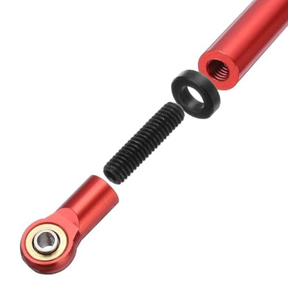MECCANIXITY 8pcs Wheel Base Link Rod Linkage Aluminum Alloy 313mm Wheel Base Upper Lower Link Rod Chassis Linkage for SCX10 1/10 RC Car Crawler Upgrade Parts,Red - color: Red