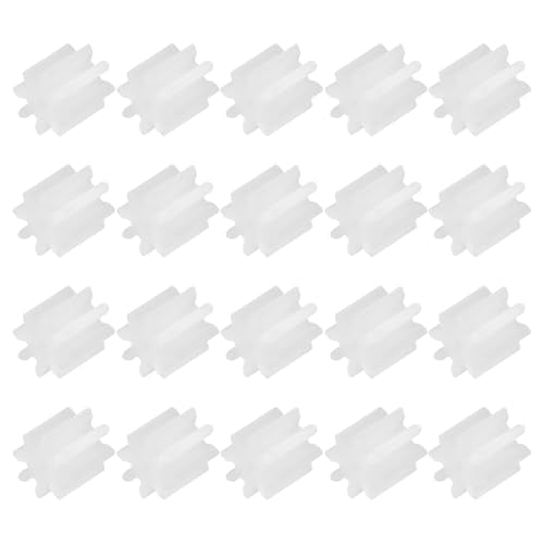 MECCANIXITY 20 Pcs Plastic Gears 8 Teeth Plastic Motor Gear Model 81A Reduction Gear for RC Car Model DIY Robot (White, Module 0.5) - style: 8 Teeth