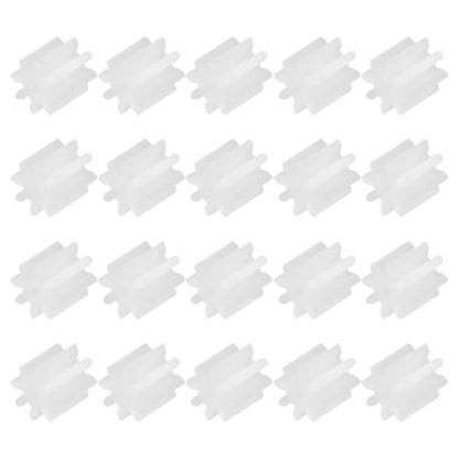 MECCANIXITY 20 Pcs Plastic Gears 8 Teeth Plastic Motor Gear Model 81A Reduction Gear for RC Car Model DIY Robot (White, Module 0.5) - style: 8 Teeth