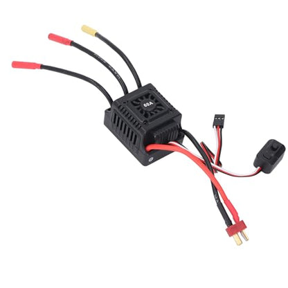 Brushless RC ESC Water Proof Electronic Speed Controller for 1/10 1/12 1/14 1/16 RC Cars, 2 to 3S Lipo Battery Compatible, High Performance, Easy Installation (60A)
