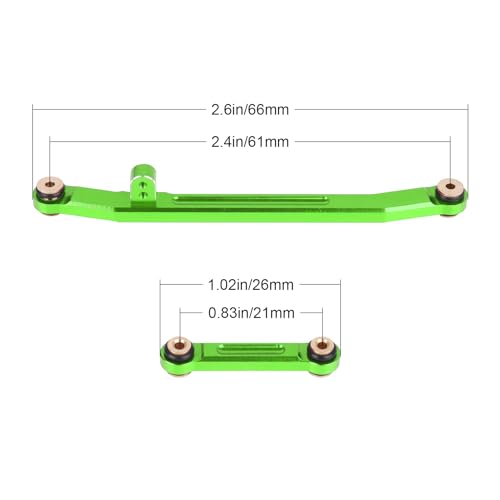 Steering Links Aluminum Steering Linkages for Axial SCX24 C10 Gladiator Bronco Wrangler Deadbolt (Green) - color: Green