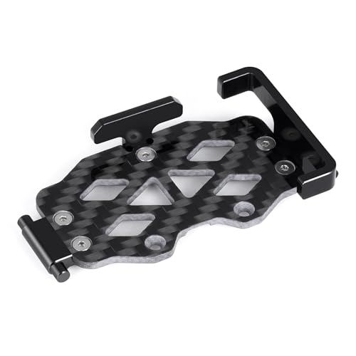 TRX4M Battery Tray Holder Mount Plate - Carbon Fiber and Aluminum Battery Protection Plate Bracket for TRX4M Defender Bronco K10 F150 1/18 RC Crawler Car Upgrades