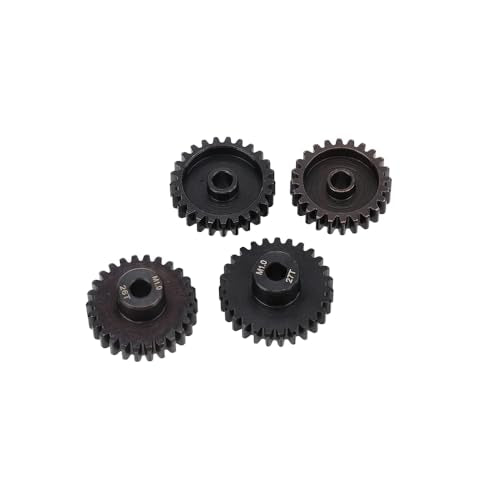 4PCS M1 5mm Shaft Hole 24T 25T 26T 27T Steel Pinion Motor Gear Compatible with 1/8 RC Car Brushed Brushless Motor