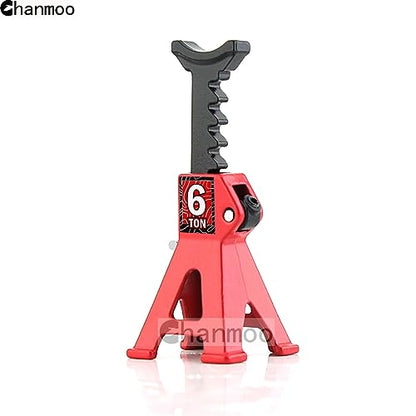1/24 RC Toy Jack Stands 1/18 Simulation 6 Ton Metal Adjustable Mini Jacks Stand for 1:18 1:24 Scale Crawler Car Axial SCX24 Kyosho Tamiya HSP FCX24 TRX4M SCX24 AX24 Ford Bronco (Red, 4 PCS) - color: Red