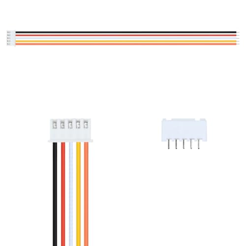 10Pairs JST-XH 2.54mm 5Pin Header Connector Kit with Male and Female Connectors Adapter 200mm 26AWG Flat Wire Cable Compatible with JST XH Plug Adapter (5P) - color: 5P