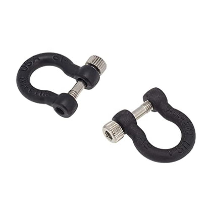 1:10 RC Tow Shackles D-Ring Trailer Buckles for 1/10 Scale RC Rock Crawler SCX10 Tamiya CC01 TRX4 D90 D110 RC Car Truck Accessories (Black) - color: Black