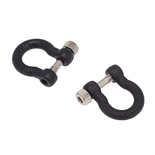 1:10 RC Tow Shackles D-Ring Trailer Buckles for 1/10 Scale RC Rock Crawler SCX10 Tamiya CC01 TRX4 D90 D110 RC Car Truck Accessories (Black) - color: Black