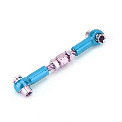 6 Pcs Adjustable Servo Links Tie Rod Set High Precision Aluminum Alloy RC Car Accessories for 1/10 1/12 Buggy Touring Drift Cars Red Purple Black Dark Blue Light Blue (Light Blue) - color: Light Blue
