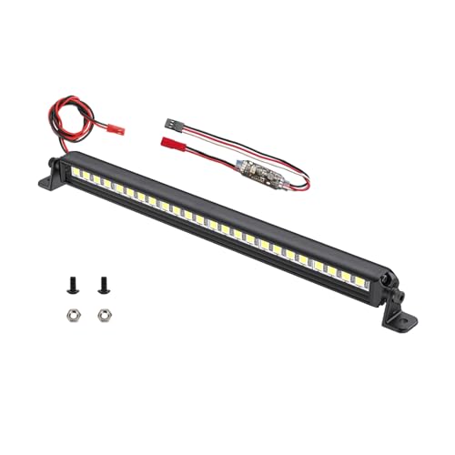 Freshion RC Light Bar 24 LED 5.07 Inch Aluminum RC Lights RC Crawler Accessories for Axial SCX10 Traxxas TRX-4 TRX4M Arrma Senton Redcat GEN7 1/10 1/8 rc Light kit, BLAKE, A-129