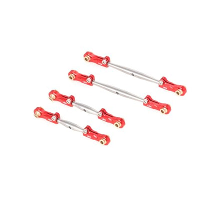 LCX Racing 1/10 RC Crawler Car Stainless Steel Suspension Front Steering Link Set Rear Link Set 4pcs for RC Truck Arrma Fury, Upgrades Parts Accessories (Red) - color: Red