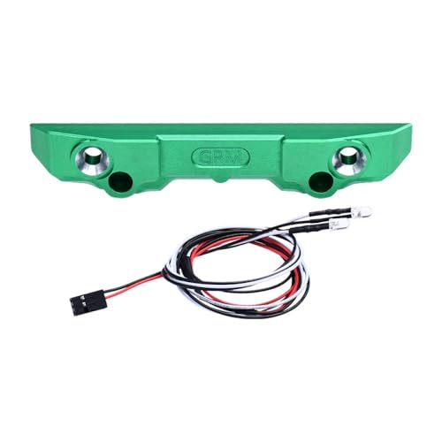 Aluminum 7075 Alloy Rear Bumper with LED Lights for Traxxas 1/16 Mini Maxx 4WD RTR Brushless Monster Truck 107154-1 Upgrades - Green
