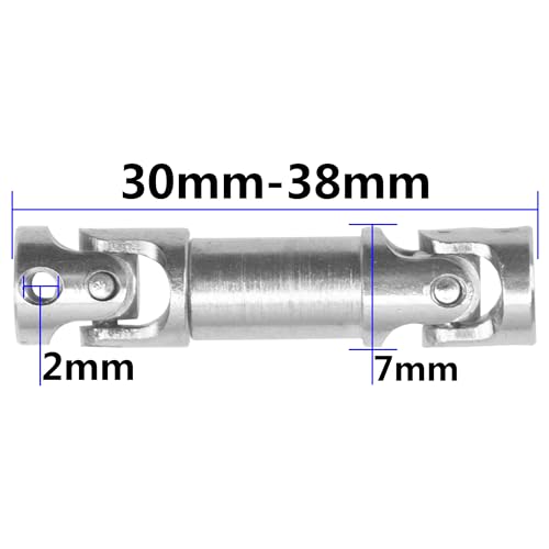 2Pcs Vgoohobby 2mm 3mm 4mm Metal RC Drive Shaft CVD Driveshaft Compatible with WLtoys Axial MN Model WPL Tamiya 1/24 1/18 1/16 1/14 1/12 RC Military Crawler Car Tractor Truck (30-36mm 2-2) - color: 30-36mm 2-2