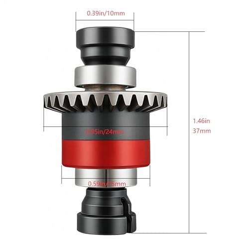 2PCS 30T 0.8Mod Differential Set for ARRMA Granite Typhon Mojave GROM (Red) | Metal,Front,Rear,1/18,1/14,ARA311177 ARA311177V2,Pre-Assembled,High Strength,Wear Resistant,Precision Fit - color: Red