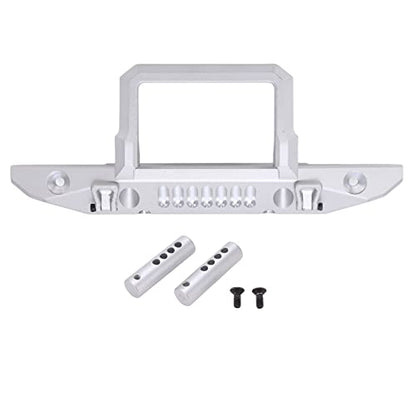 Front Bumper Aluminum Alloy Crawler Bumper RC Car Accessory with LED Light Hole for Axial 1/6 for SCX6 Car RC Car Upgrade Part (Silver) - color: Silver