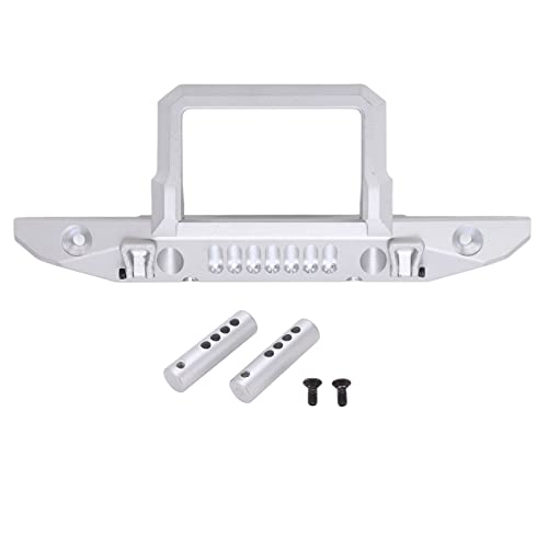 Front Bumper Aluminum Alloy Crawler Bumper RC Car Accessory with LED Light Hole for Axial 1/6 for SCX6 Car RC Car Upgrade Part (Silver) - color: Silver