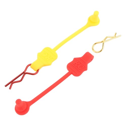 1.0mm RC Cars Body Clips with Pull Tabs for Universal 1/14 1/16 1/18 SCX24 Remote Control Car Compatible with Redcat HPI Himoto HSP Exceed Truck Buggy(8 Pieces, Yellow & Red) - color: Yellow & Red, size: 1.0mm
