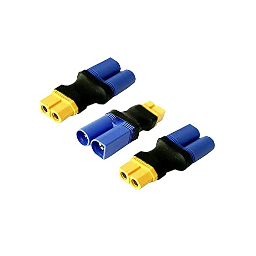 5-Pack XT60 Plug Female Connector to EC5 Plug Male Connector Adapter for RC Lipo Battery - size: XT60 Female to EC5 Male