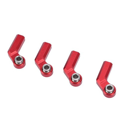 4 Set RC Link Rod End Alloy M4 Curved CW 7mm Ball Joint Head, Wireless Remote Control Car Tie Rod End with Standard M4 Thread, Replacement Part for 1/10 Scale Model (Red) - color: Red