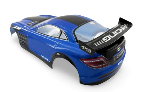 1/10 Scale RC Drift Racing Touring On Road Car Painted Body Shell, Spoiler Included, Pre-Cut, 258mm Wheelbase - Mercedes-Benz SLR McLaren Style (Blue) - color: Blue