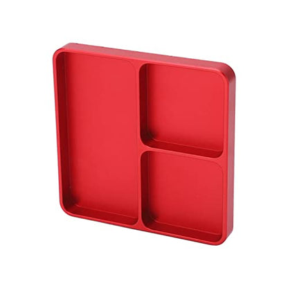 RC Model Repair Screw Tray, Magnetic Tool Tray for RC Car Maintenance, CNC Aluminum Alloy Organizer with Magnetic Pads for Remote Control Vehicles Aircraft Helicopters (Red) - color: Red