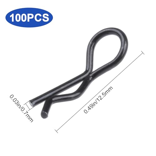 HobbyPark 100pcs Mini Body Clips R Pins for 1/24 1/28 1/36 Scale Micro Cars Compatible with Axial SCX24 Deadbolt 90081 JLU CRC AXI00002 B17 Betty AXI00004