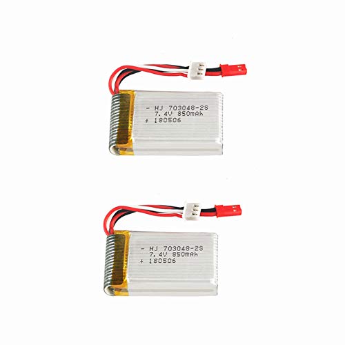 2 Pcs 7.4V 850mAH 20C Lipo Battery 703048 JST Plug for UDI U829A U829X MJX X600 Remote Control Car Boat Drone