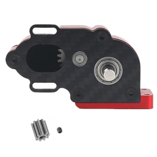 Aluminum LCG Transmission Gearbox with Steel Gear Upgrades Part for 1/10 Axial SCX10, SCX10 II 90046,90047 RC Crawler Car(Red)