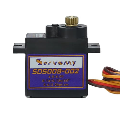 SDS009-002 -13G Micro Servo 2.6-3.2kgf.cm Torque Metal Gear, 4.8-6.0V 180° 21T Horn, Replacement for SG90/MG90S/ES08MD, RC Cars Drones Robots Arduino STM32 - color: Blank (13g, Metal Gear)