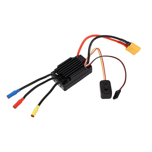 Asixxsix 35A Brushless ESC, Proportional Brake with 9 Step Acceleration Adjustment for 1/18 RC Car