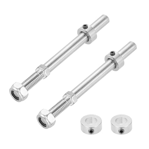 MECCANIXITY 15/64 Inch Diameter x 2.95 Inch Length 2 Set Landing Gear Axle Shaft Drive Axle with Nuts for RC Airplane - size: 1/4x2.95 Inch