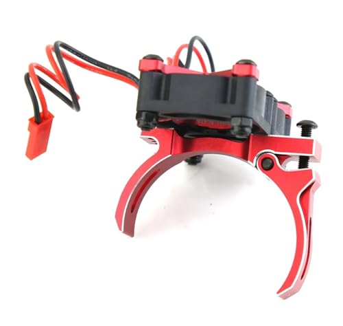 RC Motor Heatsink Dual 20000rpm 30mm Cooling Fan 40-42mm Adjustable Mount for 1/7 1/8 Arrma 4074 Motor, for 4274 4068 4268 Motor Upgrades Part(Red)