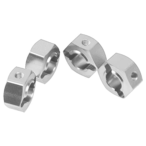 Metal 12mm Wheel Hex Hub Drive Adapters with Pins Screws Compatible with 1/10 Arrma Senton Granite Typhon Vorteks 3S Big Rock RC Car (Silver) - color: Silver