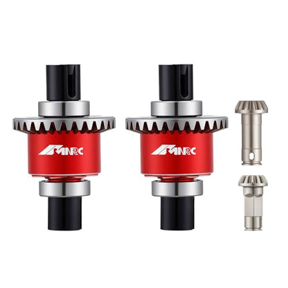Steel Front Rear Differential Diff Input Gear Kit Compatible with Arrma Typhon Granite Mojave Grom Series Upgrade Part Red - color: Red