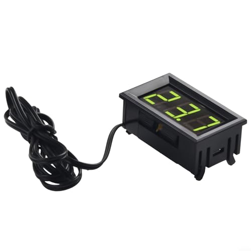 Digital Temperature Meter with Probe, LED Display DC 5-12V Car Temperature Panel Meter Gauge -50~110°C Temperature Gauge Sensor(Green) - color: Green