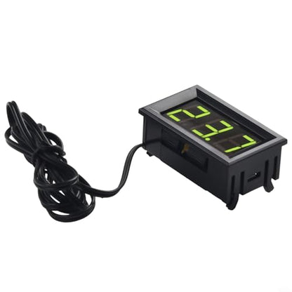 Digital Temperature Meter with Probe, LED Display DC 5-12V Car Temperature Panel Meter Gauge -50~110°C Temperature Gauge Sensor(Green) - color: Green