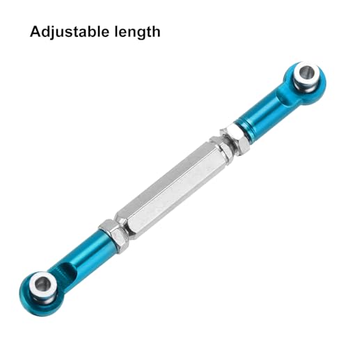 MECCANIXITY Adjustable Turnbuckles Camber Link Linkages Aluminum Alloy RC Car Steering Pull Rod Servo Linkages Tie Rod for 2WD 1/10 RC Car Crawler（Blue） - color: Blue