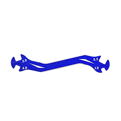 POCREATION Remote Control Car Model Tool, Alloy Spanner, 4 in 1 Multi Turnbuckle Wrench for 1/10 RC Cars, Portable Maintenance Tool (Blue) - color: Blue