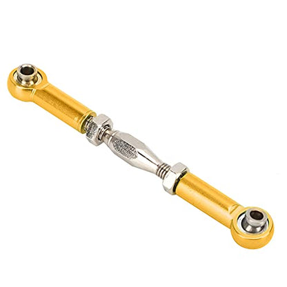 Aluminum Alloy Adjustable Push Rods Turnbuckle Rod Linkage Accessories for RC Car Upgrade Durable Lightweight 6Pcs Multi Color Options (Gold)