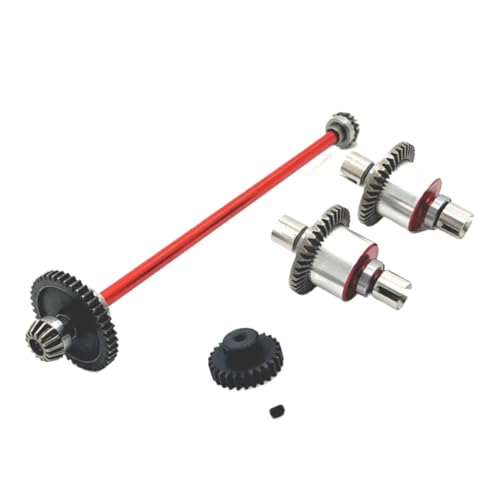 COMODO Metal Transmission Assembly with Differential for 1/18 RC Car Compatible with A949 A959 A969 A979 K929 B(Red) - color: Red