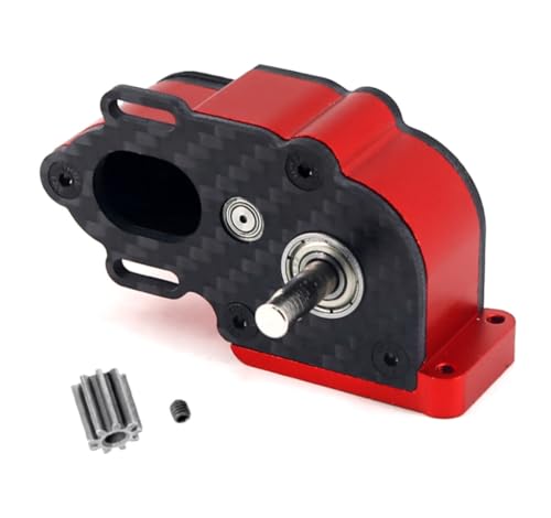 Aluminum LCG Transmission Gearbox with Steel Gear Upgrades Part for 1/10 Axial SCX10, SCX10 II 90046,90047 RC Crawler Car(Red)